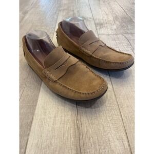 JACK ERWIN Decker Mens Tan Suede Penny Loafer Driving Moccasin‎ Shoes 11M